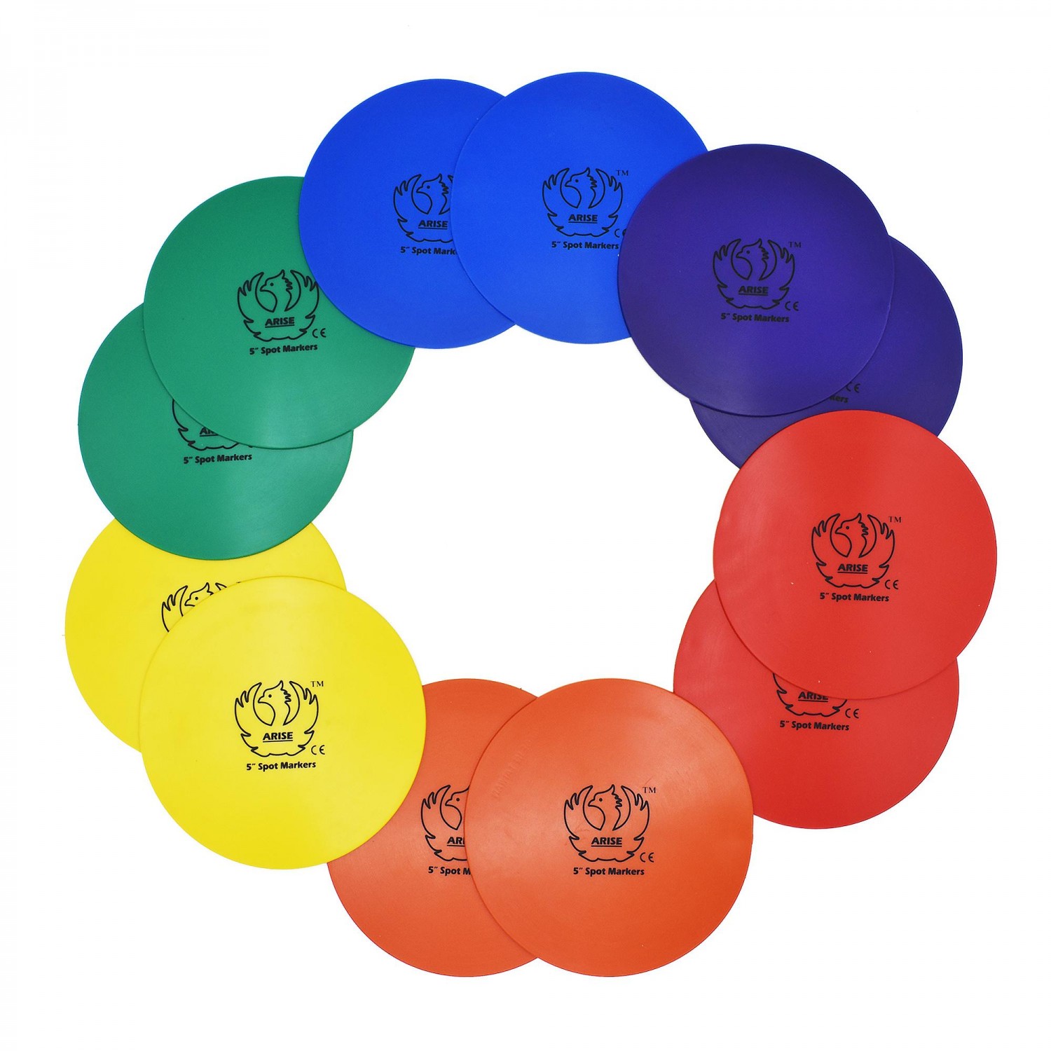 5 Inch Vinyl Spot Markers for Training Agility and Drills, Set of 12